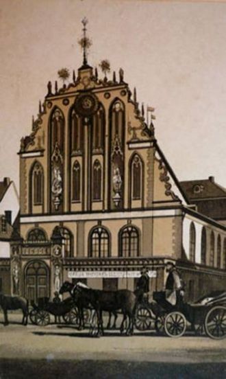 Старинное изображение дома Черноголовых.
