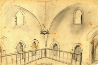 Интерьер текие. Заметны деревянные оград