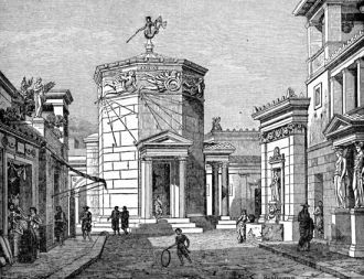 Старинное изображение Башни Ветров в Афи
