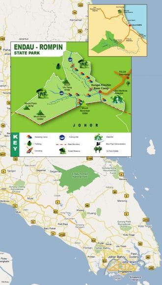 Карта Национального парка Эндау Ромпин.