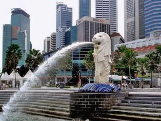 Статуя Мерлиона в Сингапуре.
