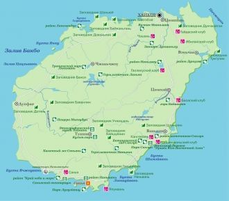 Карта острова Хайнань.