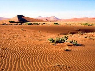 Древние дюны вблизи Sossusvlei, в относи