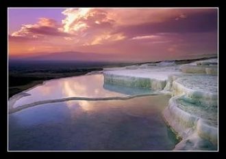 Памуккале вид на закате.
