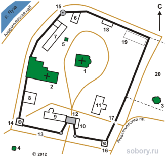 План Спасо-Андроникова монастыря