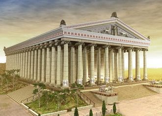 Храм Зевса стоял на трехступенчатой терр