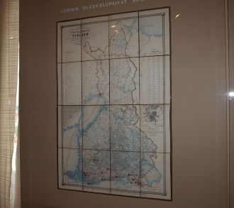 Карта Финляндии с отмеченными ленинскими