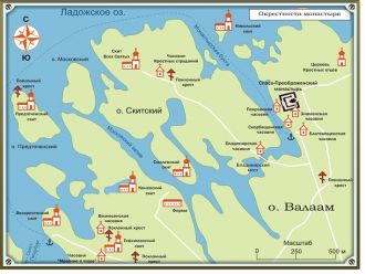 Карта окрестностей монастыря