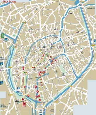 Современная карта города с каналами.