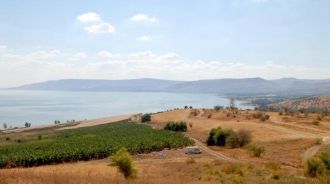 Вид с Горы Блаженств на Галилейское море