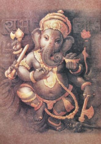 Скульптура, изображающая сына Шивы.