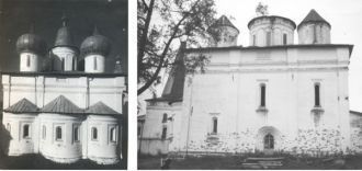 Троицкий собор в начале XX в. (слева) и 
