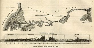 Карта Суэцкого канала 19 век.