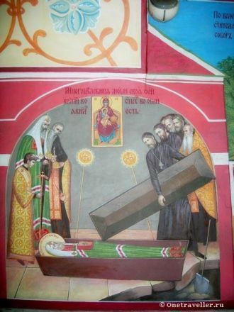 Житийная икона Святителя Тихона на стене