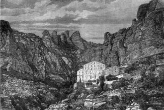 Вид Монсеррата. Гравюра, XIX век
