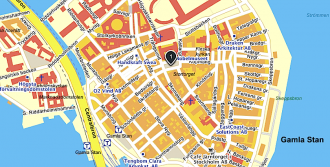 Музей Нобеля на карте Стокгольма
