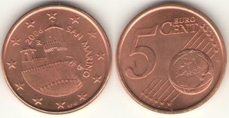 Монета 5 центов 2006 год, первая башня Г