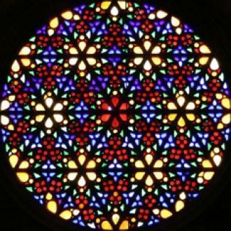 Пальмский собор. Окно-роза с изображение