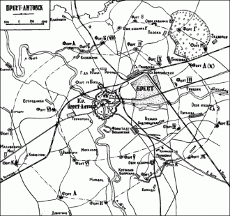 Карта-схема Брестской крепости и окружаю
