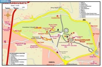 Карта храмового комплекса Сваямбунатх (S