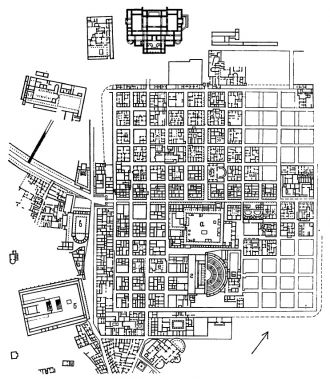Тимгад, план города: а — форум; б — Капи