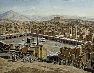 Мечеть аль-Харам в панораме Мекки (XIX в