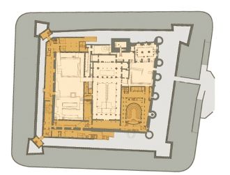 План крепости и дворца (тёмным цветом об