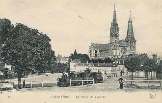 Фотография Шартского собора в 1910 году