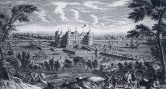 Замок Морицбург. исторический рисунок
