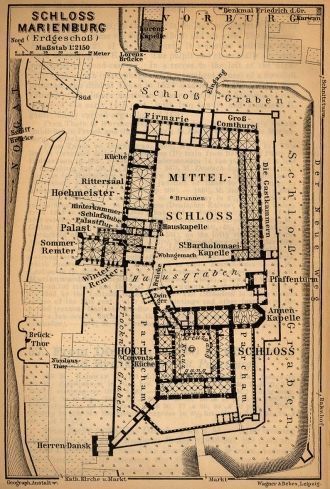 Мальборк – план замка 1910 г.
