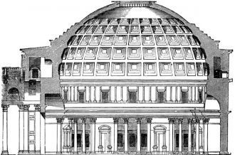 Вес купола Пантеона составляет 5 тысяч т