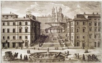 Строительство испанской лестницы в Риме