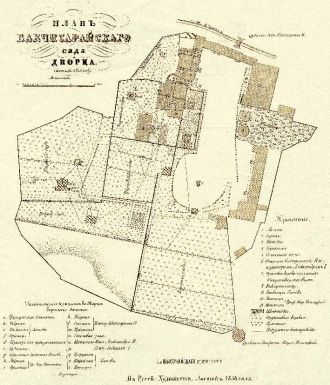 План Бахчисарайского сада и дворца. 1855
