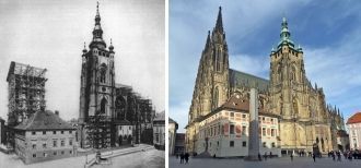 Собор святого Вита в 1887 году и сегодня