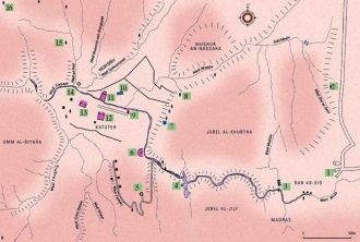 Карта древнего города. На карте обозначе