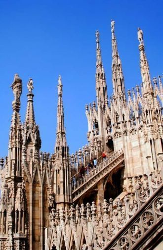 В сооружении Миланского собора до 1470 г