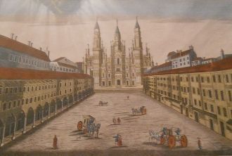 Соборная площадь, Милан. Гравюра, XVIII 