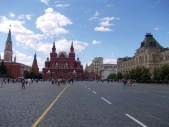Красная площадь в городе Москве (вид на 