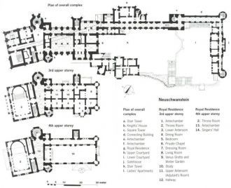 Замок Нойшванштайн план здания
