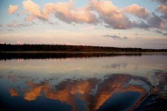 Котловина озера Лача мелкая, средняя глу