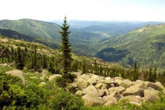 Рельеф среднегорный, с куполообразными в