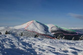 Маршруты подъема на гору Петрос: Красная