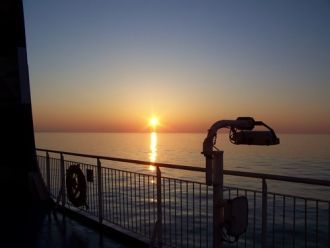 Закат на проливе Кабот.