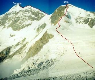 На вершину (4860 м) описаны различные ск