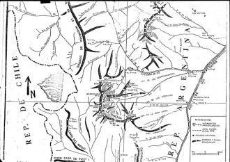 Карта-схема района пика Mercedario.