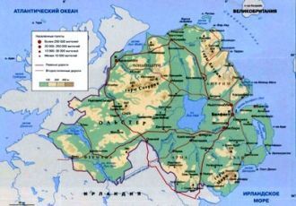 Северная Ирландия на географической карт