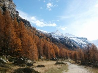 Снег  лежит на горных массивах парка  пр