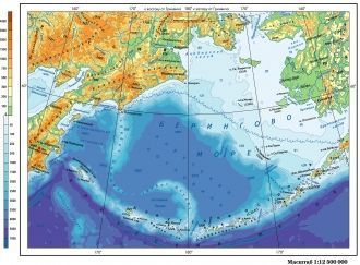 Берингово море на карте.
