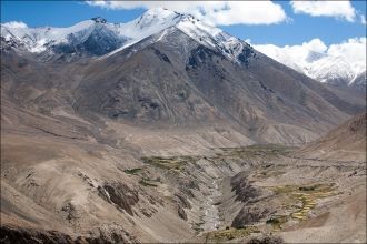 Вид на долину Нубра с высоты  5600 метро