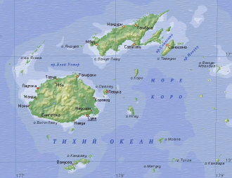 Море Коро на карте.